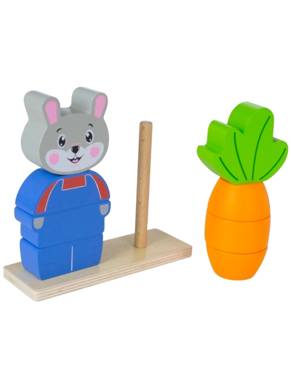 Spark Create Imagine Wood Caroot & Rabbit Stacking Puzzle - Picture 3 of 4